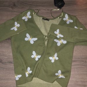 Medium green butterfly sweater